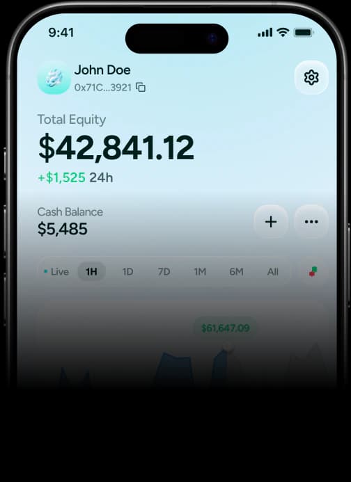 Luvia portfolio screen shown on an iPhone